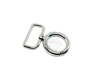 Карабин металлический поворотный 25 мм усиленный цвет никель